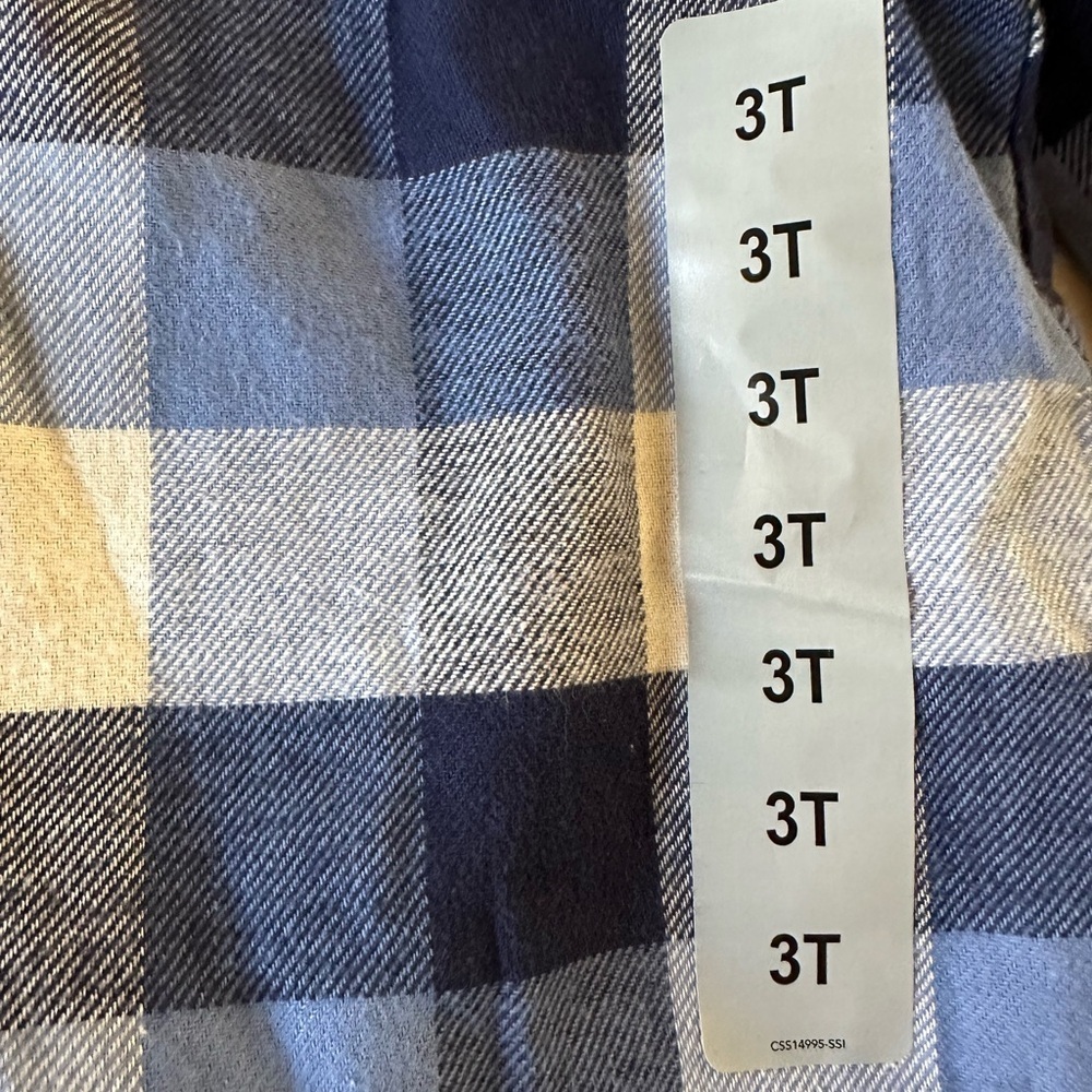 Carter's Blue and White Plaid Shirt, Size 3T - Picture 2 of 8